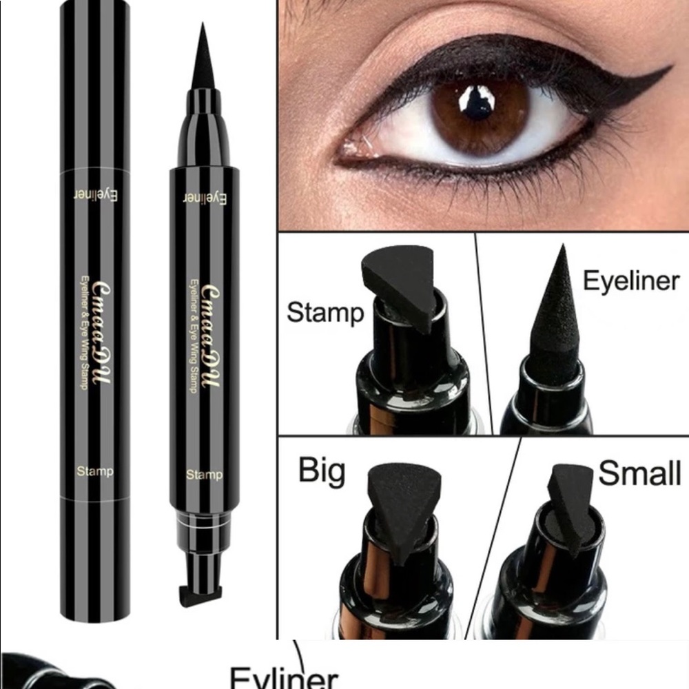 🌺HP🌷 Eyeliner liquid pen sponge stamp waterproof large small stamp black